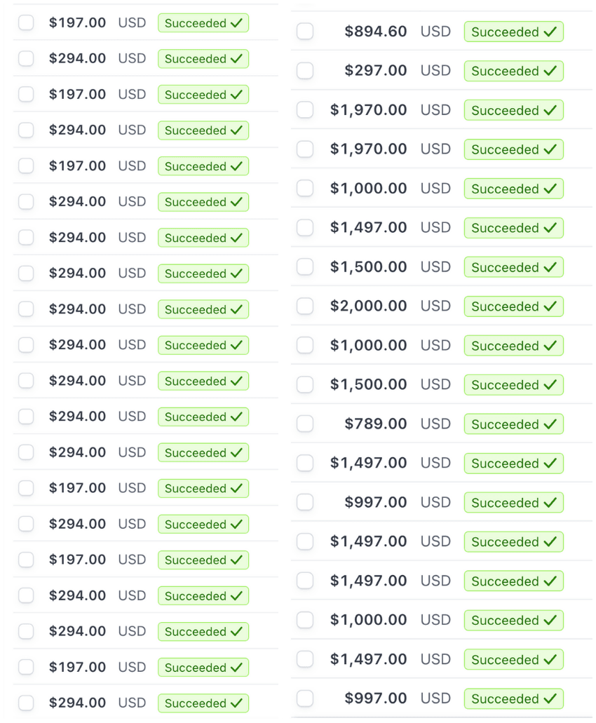 Sales proof screenshot